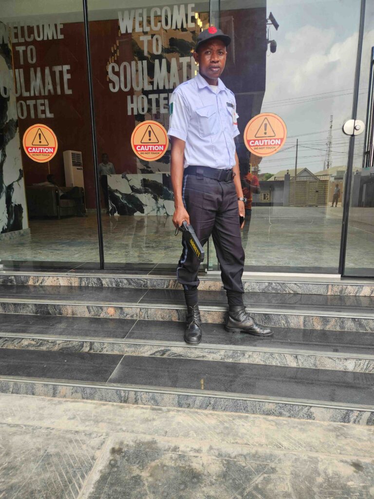 Bemil Security On Guard at Soulmate Hotel and Suite Ojodu berger